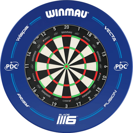 Winmau - Blade 360 Triple Core Dartboard & Blue PDC Surround Bundle -