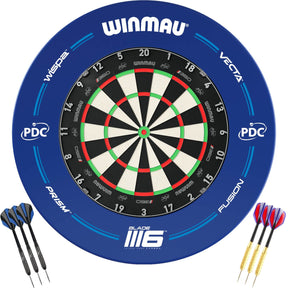 Winmau - Blade 360 Triple Core Dartboard & Blue PDC Surround Ready to Play Bundle -