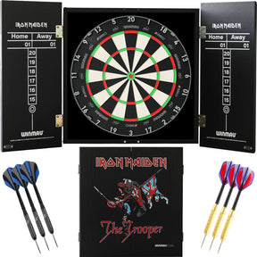 Winmau - Blade 360 Triple Core Dartboard & Iron Maiden Cabinet Ready to Play Bundle - The Trooper