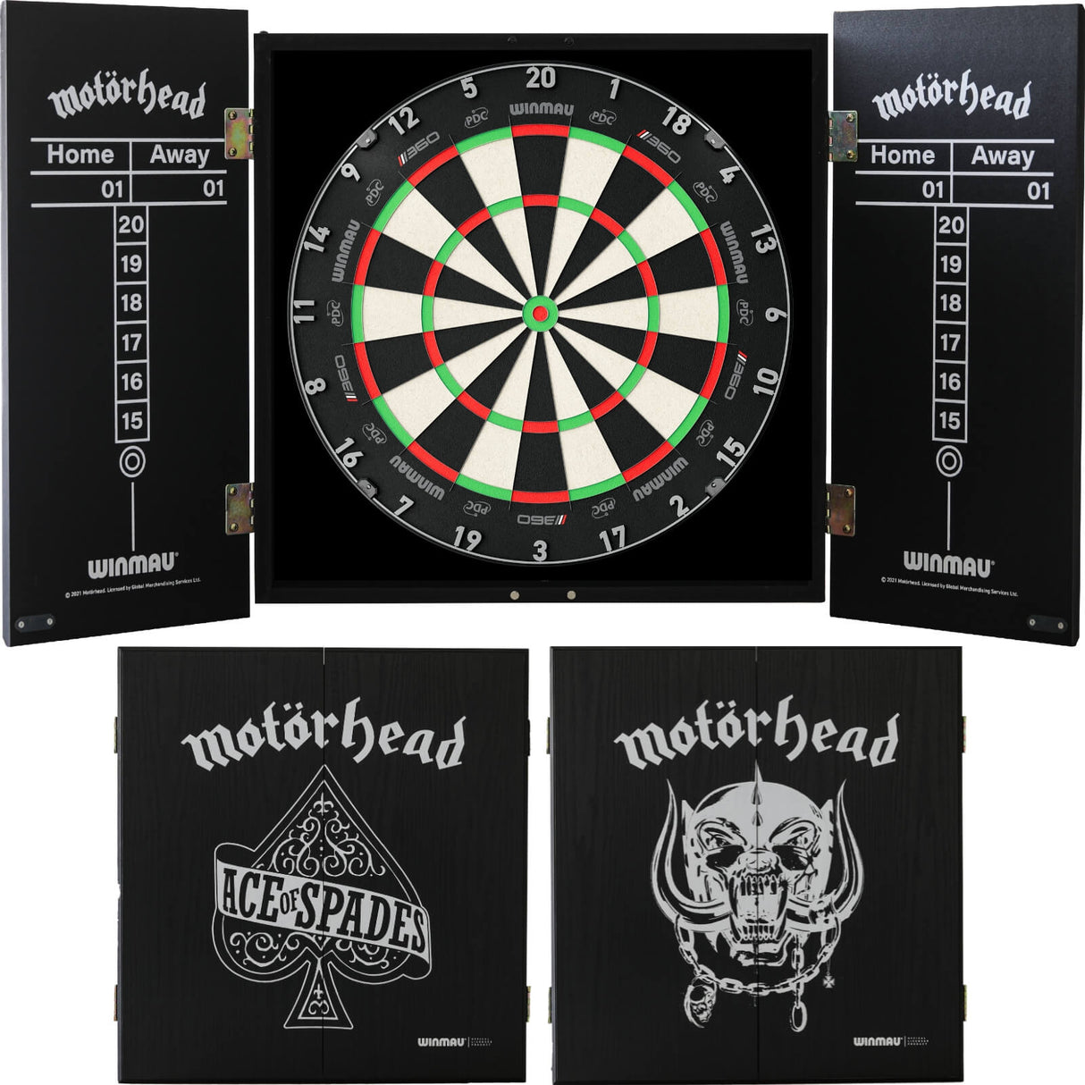Winmau - Blade 360 Triple Core Dartboard & Motörhead Cabinet Bundle -