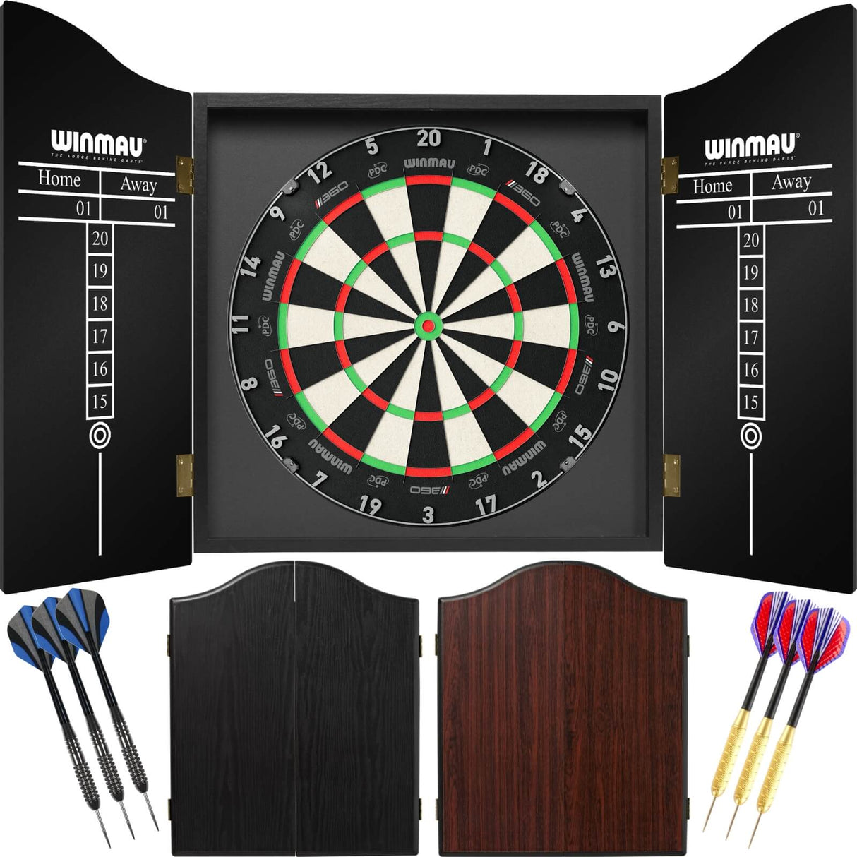 Winmau - Blade 360 Triple Core Dartboard & Cabinet Ready to Play Bundle -