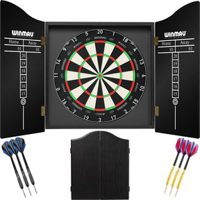 Winmau - Blade 360 Triple Core Dartboard & Cabinet Ready to Play Bundle - Black
