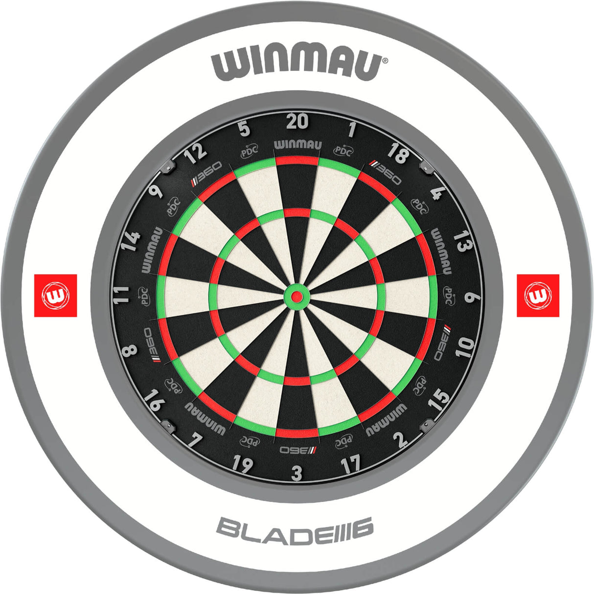 Winmau - Blade 360 Triple Core Dartboard & Surround Bundle - Pro-Line 1.0 White