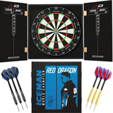 Winmau - Blade 360 Triple Core Dartboard & Player Edition Cabinet Ready to Play Bundle - Gerwyn Price