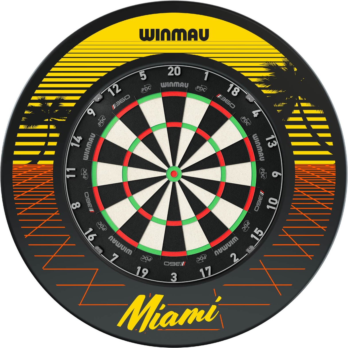 Winmau - Blade 360 Triple Core Dartboard & Surround Bundle - Miami