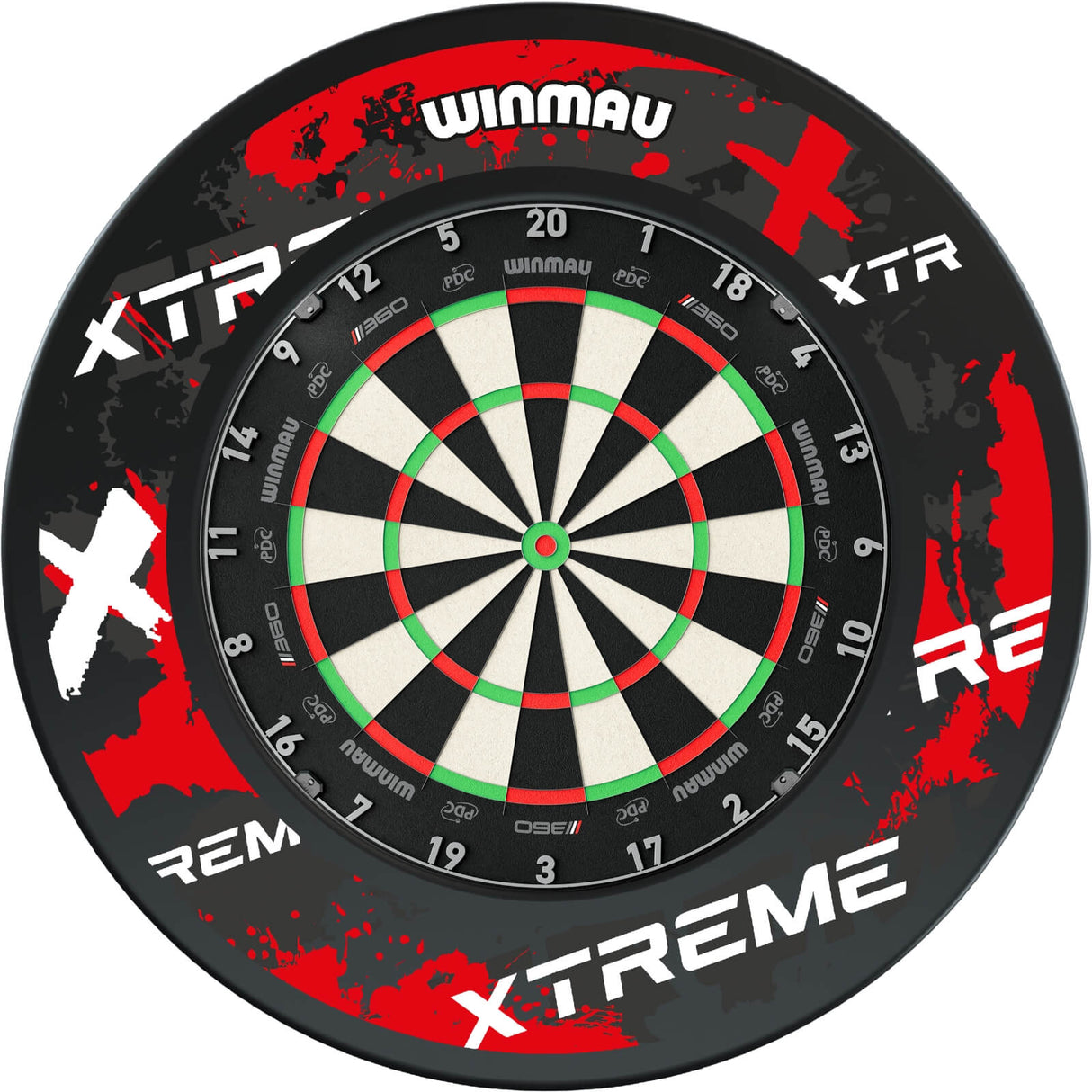 Winmau - Blade 360 Triple Core Dartboard & Surround Bundle - Xtreme Red