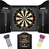 Winmau - Blade 6 Dual Core Dartboard & Cabinet Ready to Play Bundle - Craft Beer
