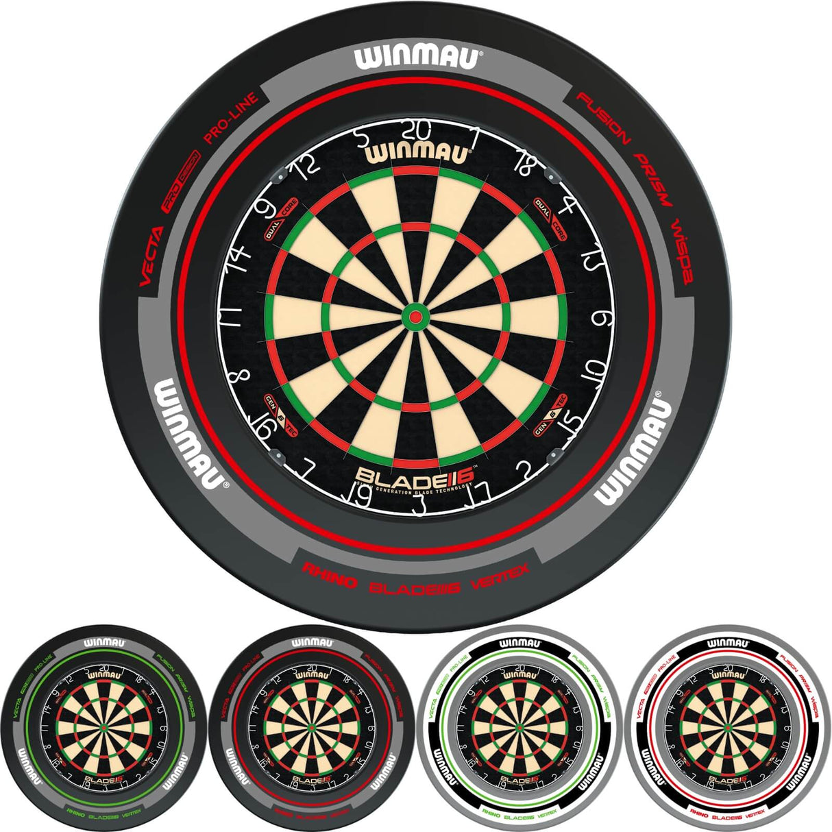 Winmau - Blade 6 Dual Core Dartboard & Advance Surround Bundle -