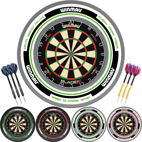Winmau - Blade 6 Dual Core Dartboard & Advance Surround Ready to Play Bundle -