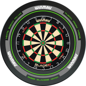 Winmau - Blade 6 Dual Core Dartboard & Advance Surround Bundle - Black & Green