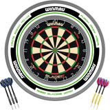 Winmau - Blade 6 Dual Core Dartboard & Advance Surround Ready to Play Bundle - White & Green
