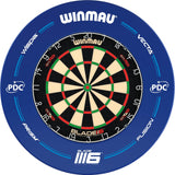 Winmau - Blade 6 Dual Core Dartboard & Blue PDC Surround Bundle -