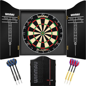 Winmau - Blade 6 Dual Core Dartboard & Pro-Line Cabinet Ready to Play Bundle -