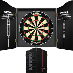 Winmau - Blade 6 Dual Core Dartboard & Pro-Line Cabinet Bundle -