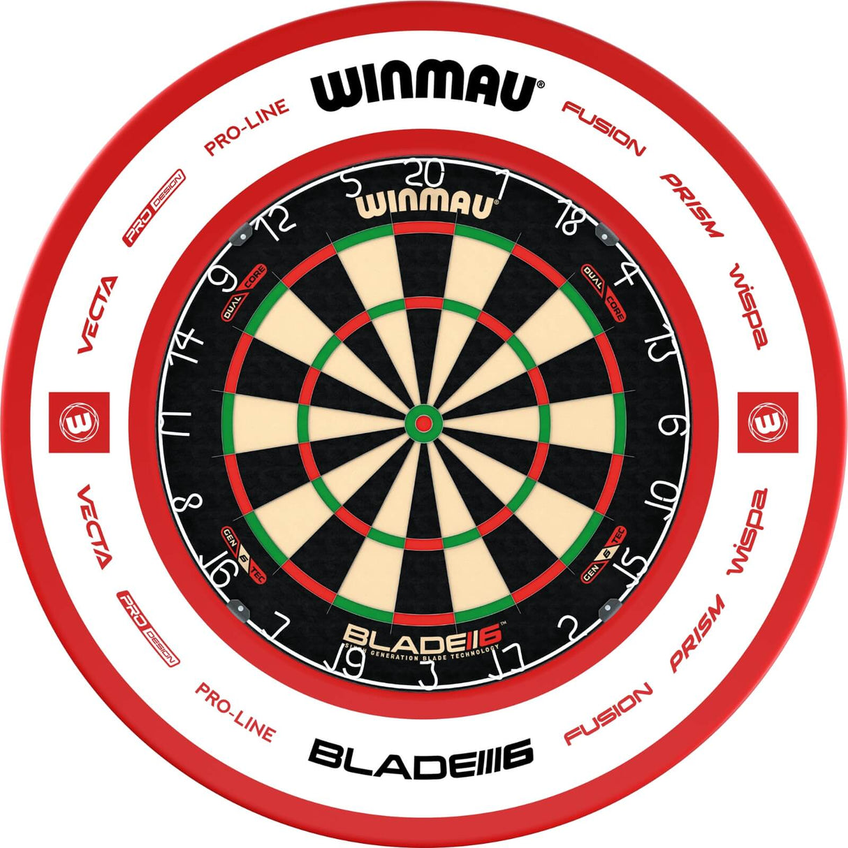 Winmau - Blade 6 Dual Core Dartboard & Surround Bundle - Pro-Line 2.0