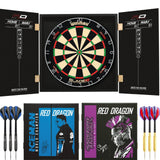 Winmau - Blade 6 Dual Core Dartboard & Player Edition Cabinet Ready to Play Bundle -