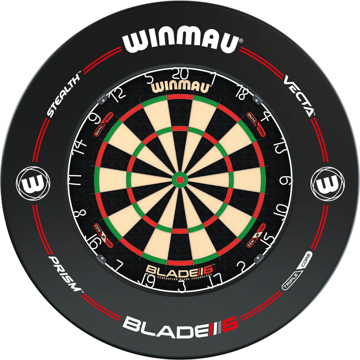 Winmau - Blade 6 Dual Core Dartboard & Surround Bundle - Pro-Line