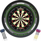 Winmau - Blade 6 Triple Core Dartboard & Advance Surround Ready to Play Bundle - Black & Green