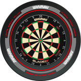 Winmau - Blade 6 Triple Core Dartboard & Advance Surround Bundle - Black & Red