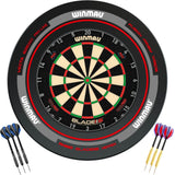 Winmau - Blade 6 Triple Core Dartboard & Advance Surround Ready to Play Bundle - Black & Red