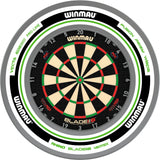 Winmau - Blade 6 Triple Core Dartboard & Advance Surround Bundle - White & Green