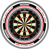 Winmau - Blade 6 Triple Core Dartboard & Advance Surround Bundle - White & Red