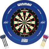 Winmau - Blade 6 Triple Core Dartboard & Blue PDC Surround Ready to Play Bundle -