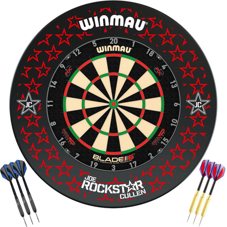 Winmau - Blade 6 Triple Core Dartboard & Joe Cullen Surround Ready to Play Bundle -