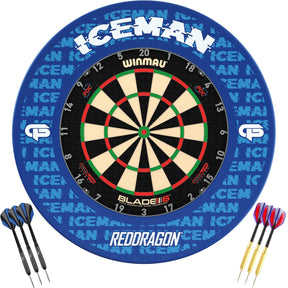 Winmau - Blade 6 Triple Core Dartboard & Player Edition Surround Ready to Play Bundle - Gerwyn Price