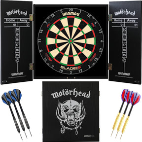 Winmau - Blade 6 Triple Core Dartboard & Motörhead Cabinet Ready to Play Bundle - War Pig