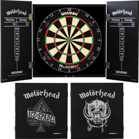 Winmau - Blade 6 Triple Core Dartboard & Motörhead Cabinet Bundle -
