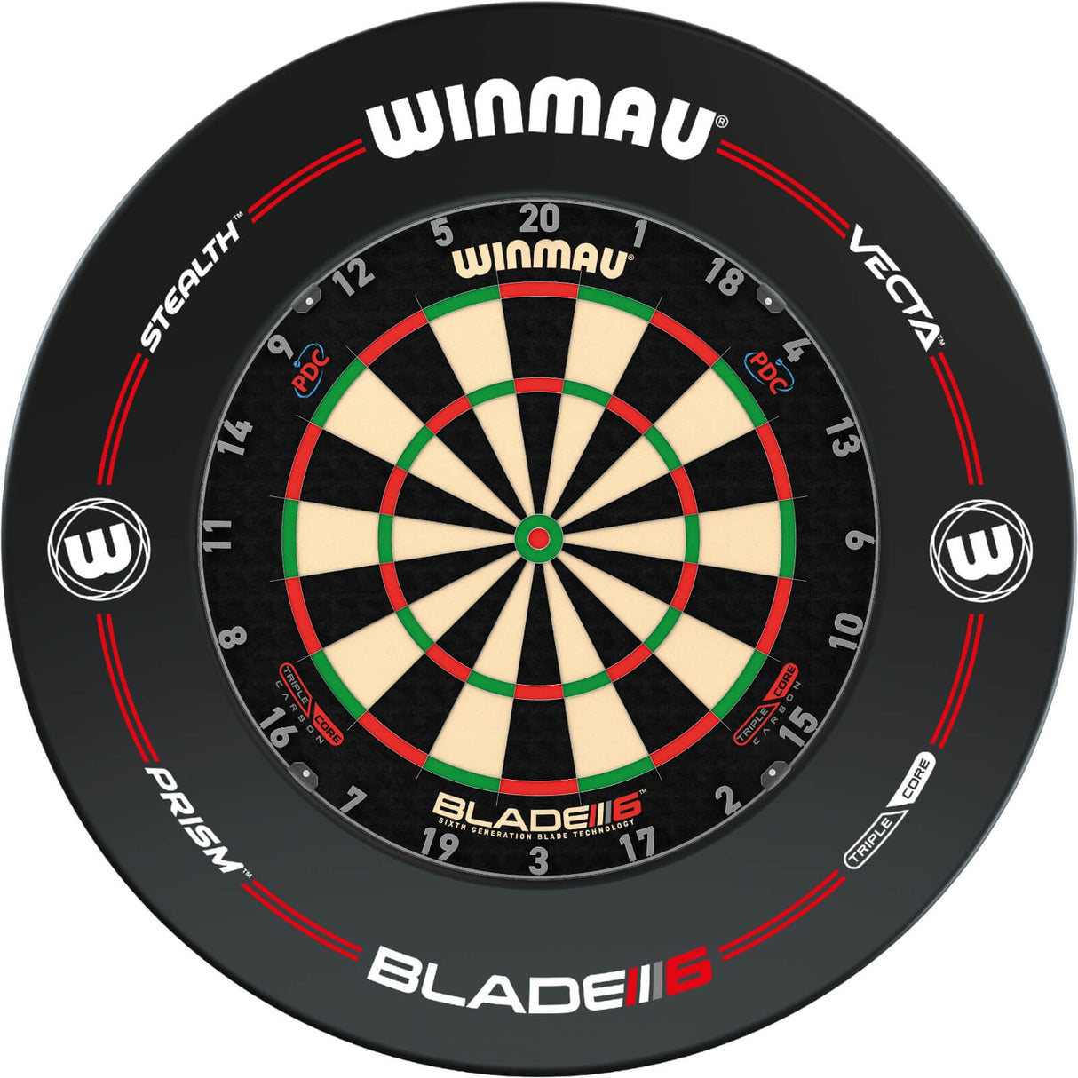 Winmau - Blade 6 Triple Core Dartboard & Surround Bundle - Pro-Line