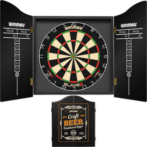 Winmau - Blade 6 Dartboard & Cabinet Bundle - Craft Beer