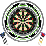 Winmau - Blade 6 Dartboard & Advance Surround Ready to Play Bundle - White & Green