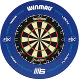 Winmau - Blade 6 Dartboard & Blue PDC Surround Bundle -