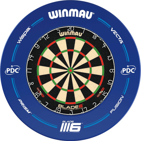 Winmau - Blade 6 Dartboard & Blue PDC Surround Bundle -