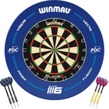 Winmau - Blade 6 Dartboard & Blue PDC Surround Ready to Play Bundle -