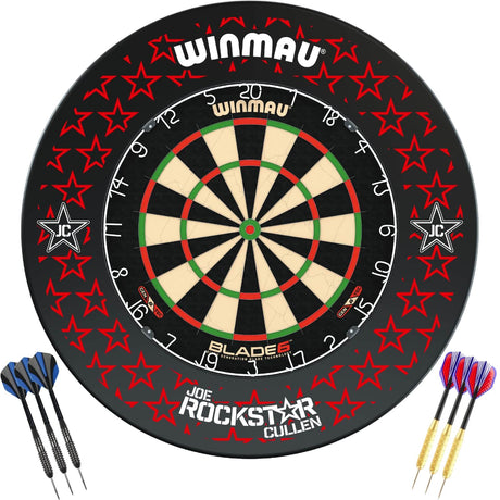 Winmau - Blade 6 Dartboard & Joe Cullen Surround Ready to Play Bundle -