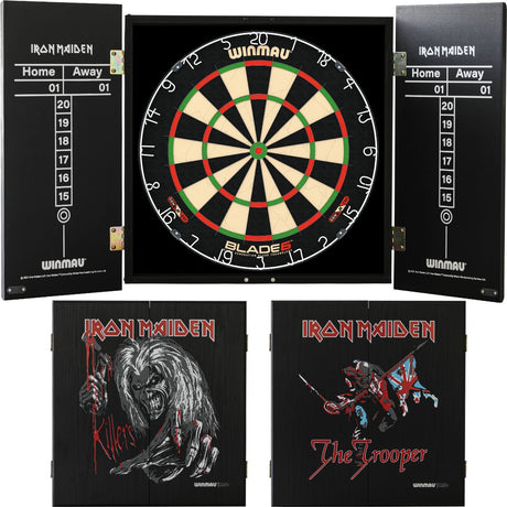 Winmau - Blade 6 Dartboard & Iron Maiden Cabinet Bundle -