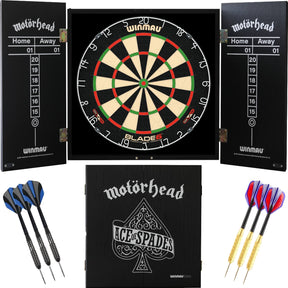 Winmau - Blade 6 Dartboard & Motörhead Cabinet Ready to Play Bundle - Ace of Spades