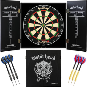 Winmau - Blade 6 Dartboard & Motörhead Cabinet Ready to Play Bundle - War Pig