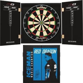 Winmau - Blade 6 Dartboard & Player Edition Cabinet Bundle - Gerwyn Price