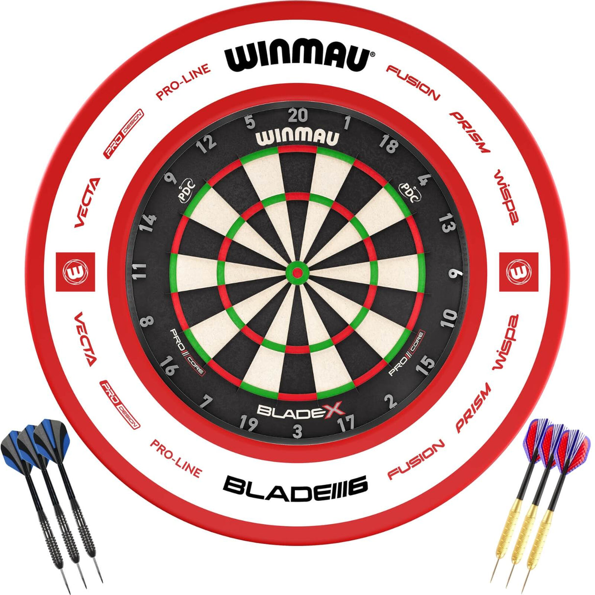 Winmau - Blade X Dartboard & Surround Ready to Play Bundle - Pro-Line 2.0