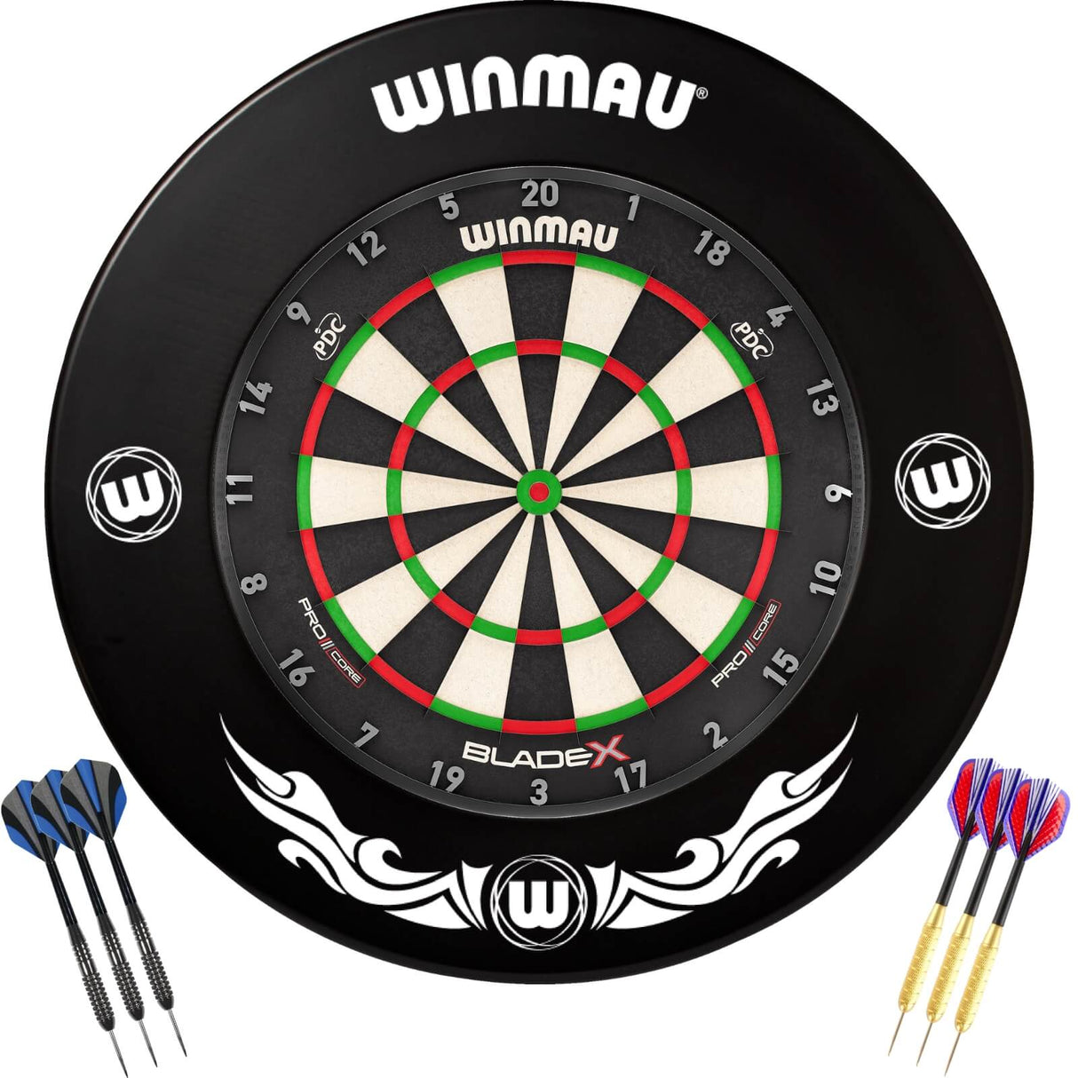 Winmau - Blade X Dartboard & Surround Ready to Play Bundle - Xtreme