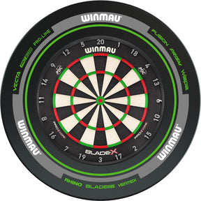 Winmau - Blade X Dartboard & Advance Surround Bundle - Black & Green