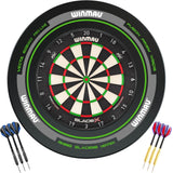 Winmau - Blade X Dartboard & Advance Surround Ready to Play Bundle - Black & Green