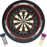 Winmau - Blade X Dartboard & Advance Surround Ready to Play Bundle - Black & Red