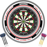 Winmau - Blade X Dartboard & Advance Surround Ready to Play Bundle - White & Red