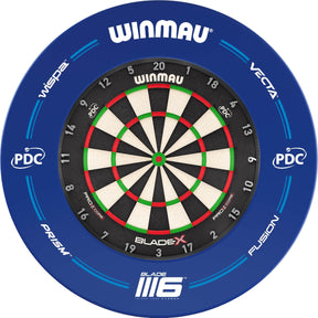 Winmau - Blade X Dartboard & Blue PDC Surround Bundle -
