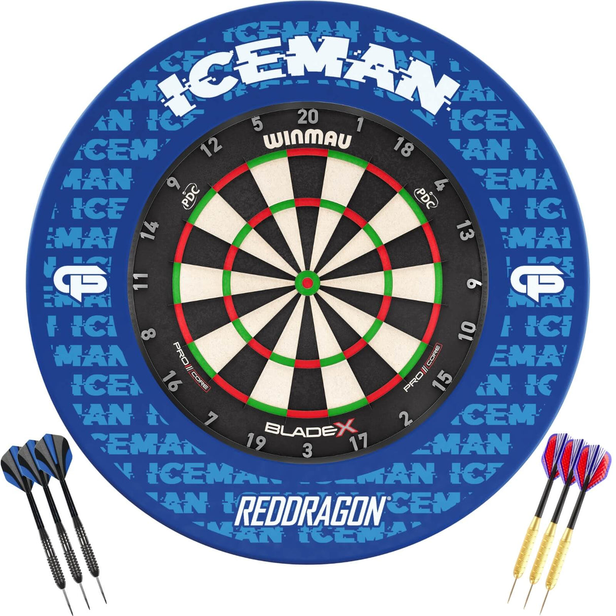 Winmau - Blade X Dartboard & Player Edition Surround Ready to Play Bundle - Gerwyn Price